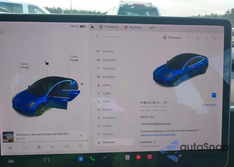 2018 Tesla Model 3 Long Range/Performance из США, поврежденный, VIN 5YJ3E1EB5JF064438